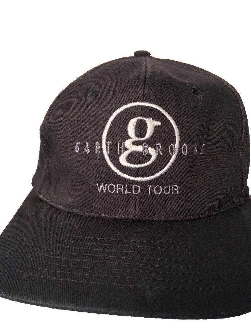 Vintage Garth Brooks World Tour Cap Hat Black Country Western Music Singer